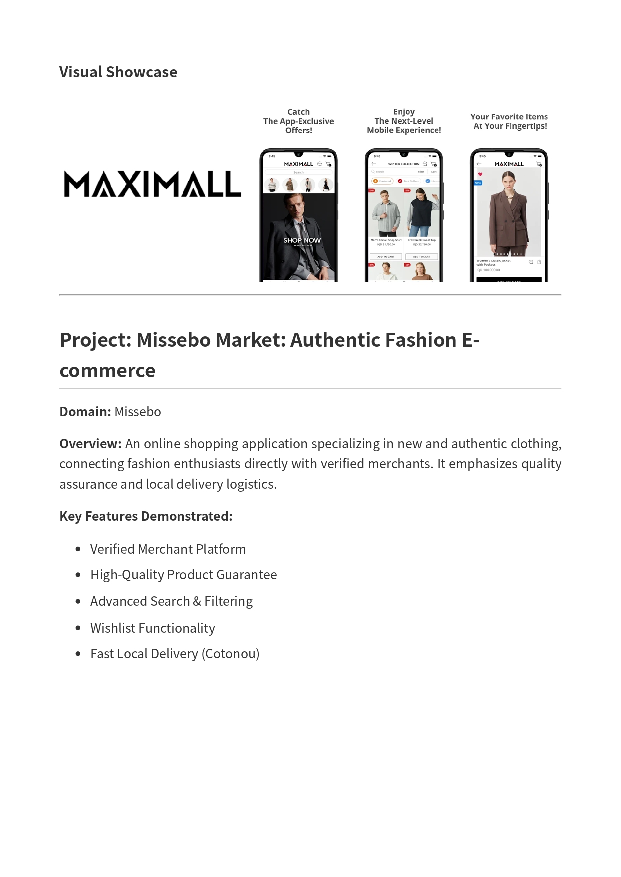 Missebo Market Fashion E-Commerce App by SwiftCore Solutions